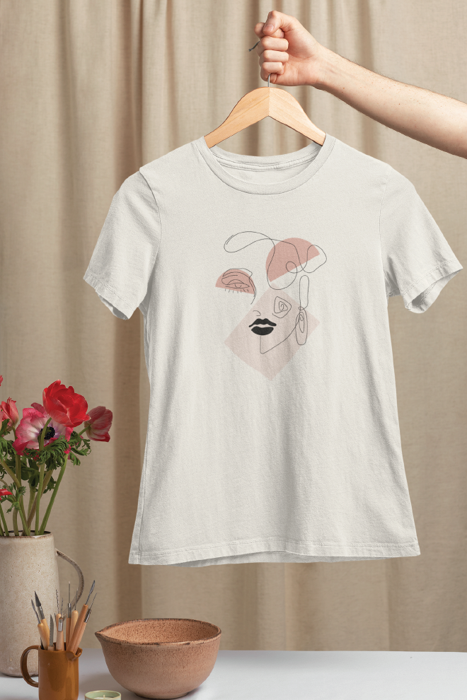 Portrait Line Face T-Shirt